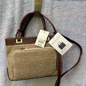 Rosetti Woven Brown and Tan Shoulder Bag